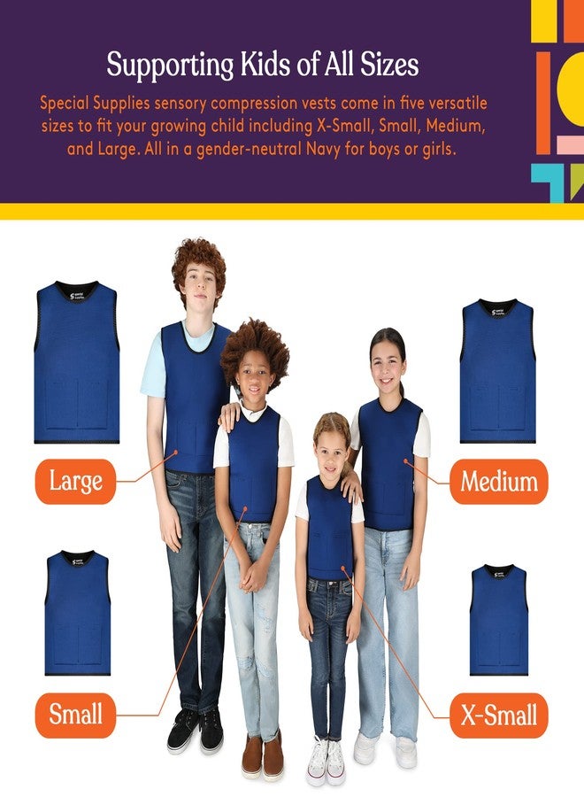 Special Supplies Weighted Sensory Compression Vest for Kids with Adjustable Weight Fit (Blue, Medium (Pack of 1)) - Image 5